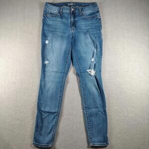 Rewash Womens Size 11 Blue Distressed Skinny Stretch Denim Jeans Casual